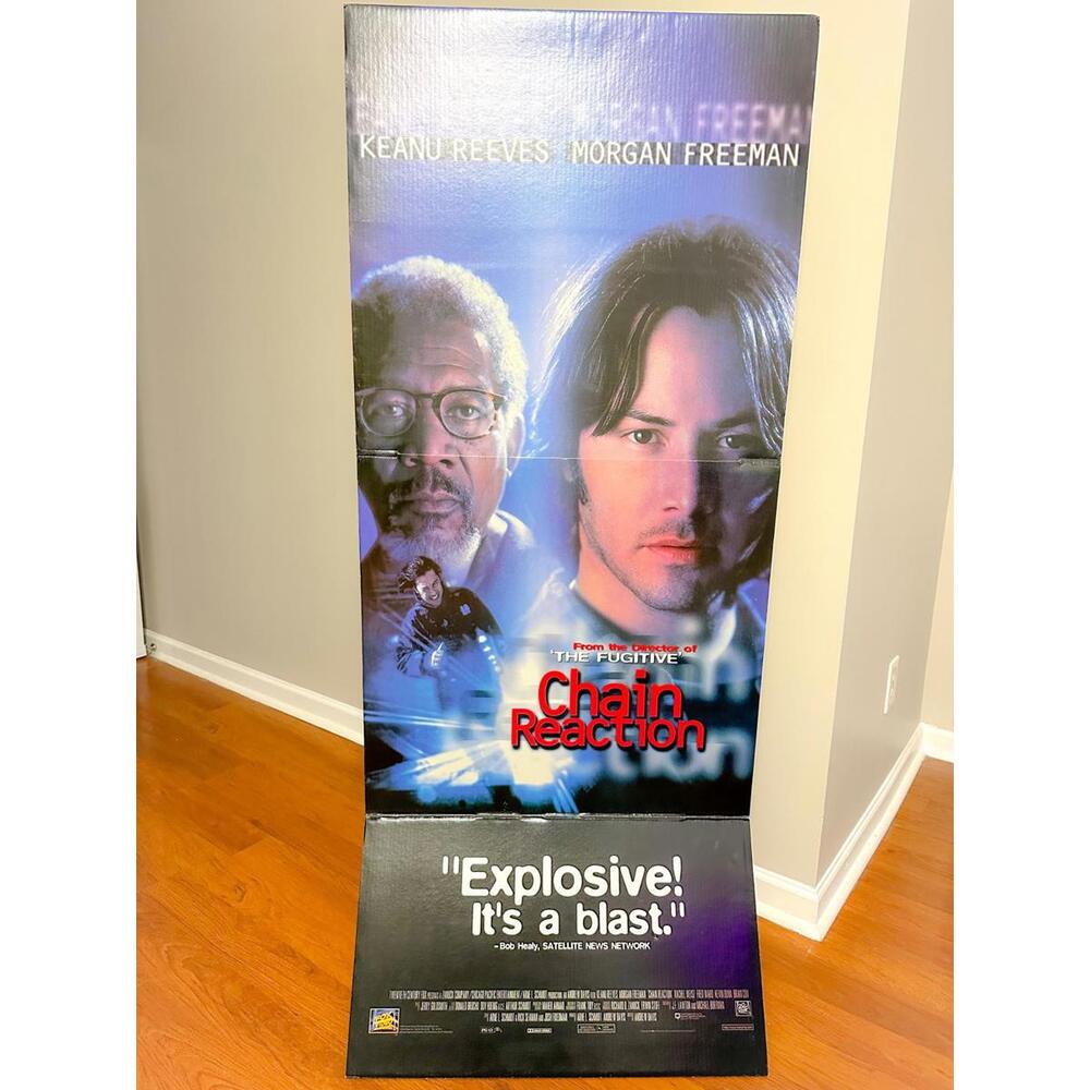 Keanu Reeves Chain Reaction Standee Movie Display Morgan Freeman 1996 20th FOX - Picture 1 of 6